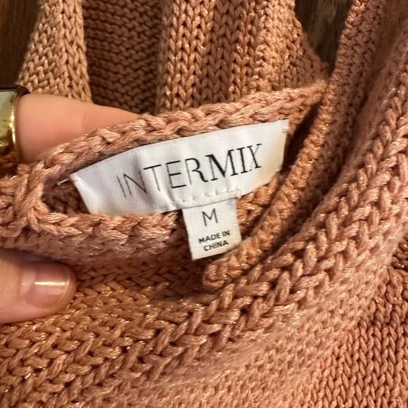 Intermix sparkly pink halter tank top sweater - Picture 6 of 6